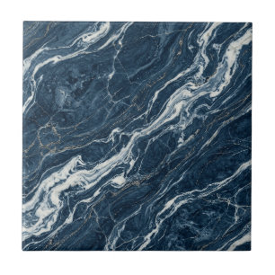 Navy Marble Bold Contemporary Design Look Ceramic Tile