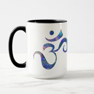 Navy Marbled Om Mug