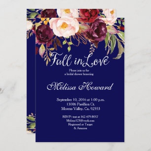 Navy marsala invitation