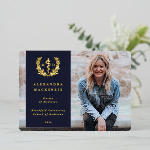 Navy MD Asclepius Graduation Photo Announcement