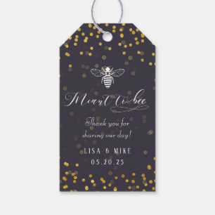 Navy Meant to Bee Wedding Honey Favour Gift Tags