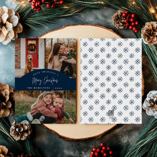 Navy Merry Christmas Modern Minimalist Card