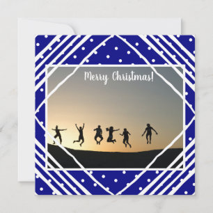 Navy Merry Christmas Modern Photo  Holiday Card
