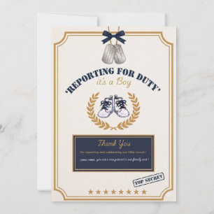 Navy Military Boy Thank You Card 