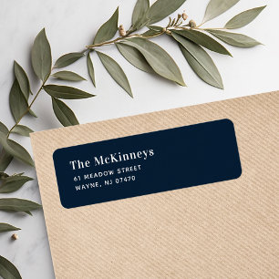 Navy Minimalist Return Address Label