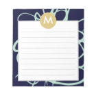 Navy & Mint Brushstrokes Monogram Initial