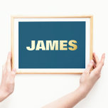 NAVY Modern Bold | EDITABLE TEXT GOLD Foil Prints<br><div class="desc">Modern Bold | EDITABLE TEXT GOLD Foil Prints</div>