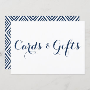 Navy Modern Calligraphy Cards & Gifts Wedding Sign