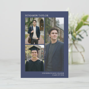 Navy Multi Photo Collage Graduate Class 2026 Announcement