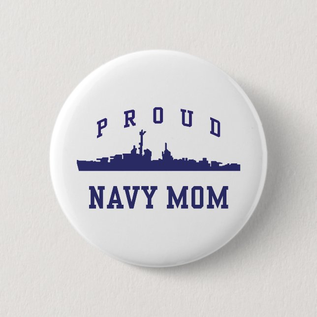 Navy Mum 6 Cm Round Badge (Front)