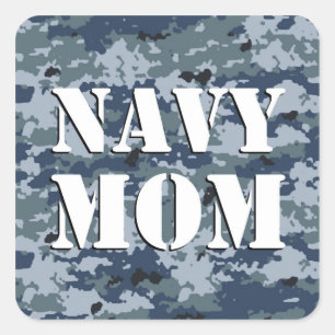 Navy Mum Camouflage Square Square Sticker