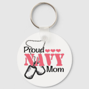 Navy Mum Hearts Key Ring
