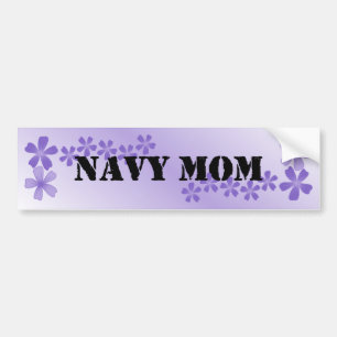 Navy Mum Lilac Bumper Sticker