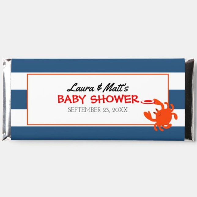Navy Nautical Crab Baby Showe Favour Candy Wrapper Notepad (Creator Uploaded)