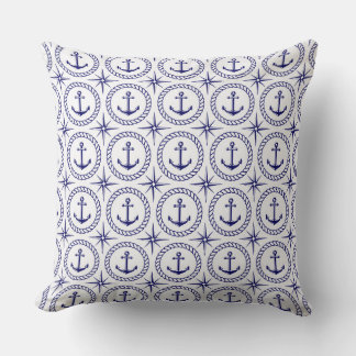 Navy Nautical Pattern Cushion