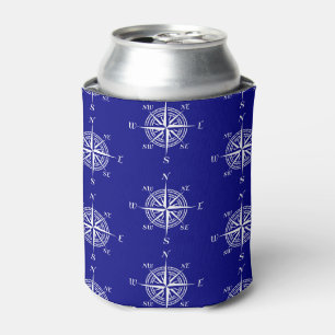 Navy Nautical Sailing Compass Can Cooler
