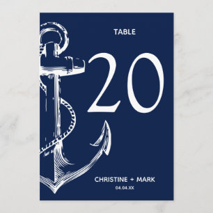 Navy Nautical Sketch Anchor Invitation