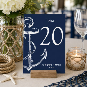 Navy Nautical Sketch Anchor Invitation