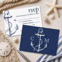 Navy Nautical Sketch Anchor | Meal Choice RSVP