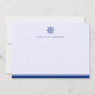 Navy Nautical Themed The Helm Note Card