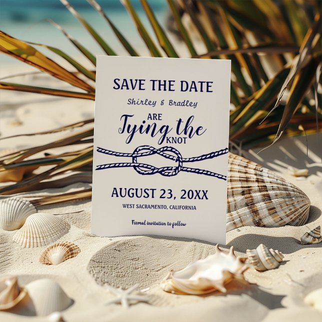 Navy Nautical Wedding Save the Date Card (Creator Uploaded)