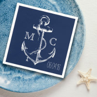 Navy Nautical White Anchor