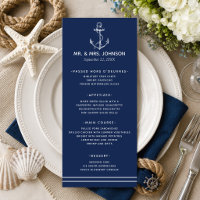Navy Nautical White Anchor Sea Side Wedding
