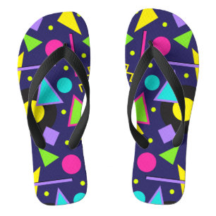 Navy Neon Abstract Thongs