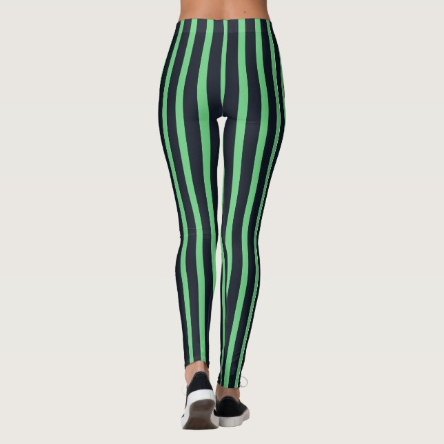 navy & neon green stripes leggings (Back)
