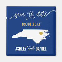 Navy North Carolina Wedding Save the Date Map
