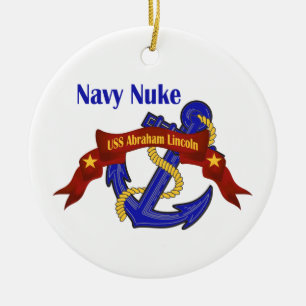 Navy Nuke USS Abraham Lincoln Ceramic Tree Decoration