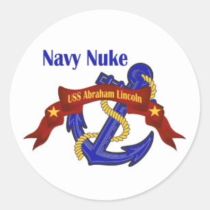 Navy Nuke ~ USS Abraham Lincoln Classic Round Sticker