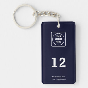 Navy Number Modern Blue Hospitality Logo Design Key Ring
