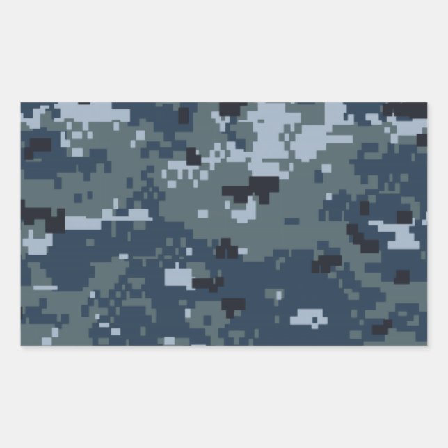 Navy NWU Camouflage Rectangular Sticker (Front)