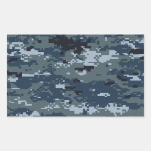 Navy NWU Camouflage Rectangular Sticker
