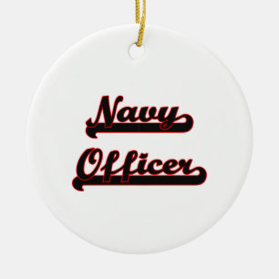 Navy Officer Classic Job Design Ceramic Tree Decoration