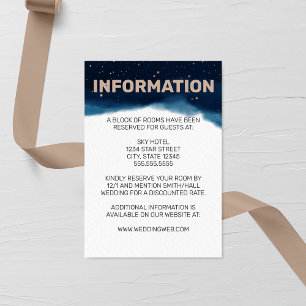 Navy Ombre Sky with Bronze Stars Wedding Enclosure Card