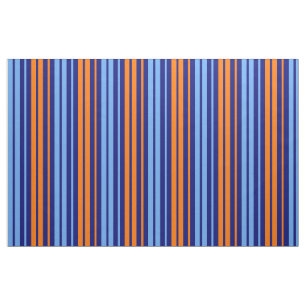 Navy Orange Cyan Vertical Stripes Design   Fabric