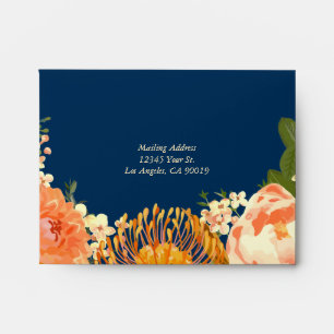 Navy & Orange Floral Response Envelopes
