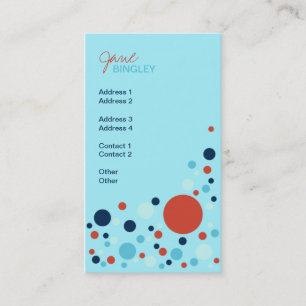Navy & Orange Retro Dots Business Card