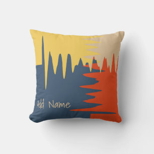 Navy Orange Yellow Beige Cushion