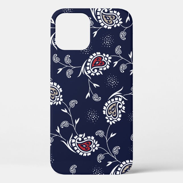 Navy Paisley: Elegant Pattern Design. Case-Mate iPhone Case (Back)
