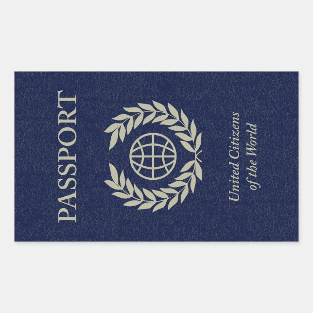 navy passport rectangular sticker (Front)