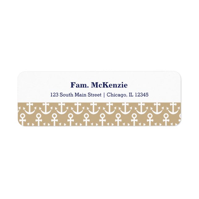 Navy pattern return address label (Front)