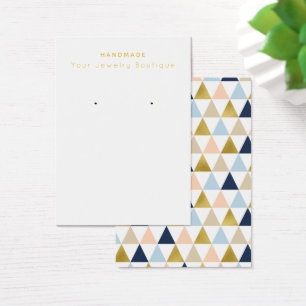 Navy Peach Gold Geometric Earring Display Cards
