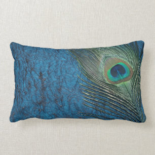 Navy Peacock Lumbar Cushion