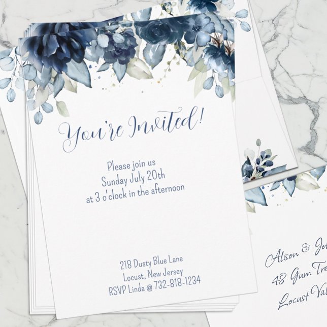 Navy Peony Eucalyptus Greenery Announcement (Creator Uploaded)