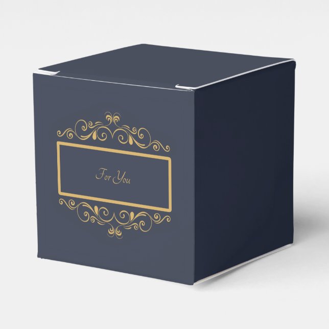 Navy Personalised Favour Box (Front Side)