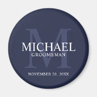 Navy Personalised Groomsmen's name and monogram