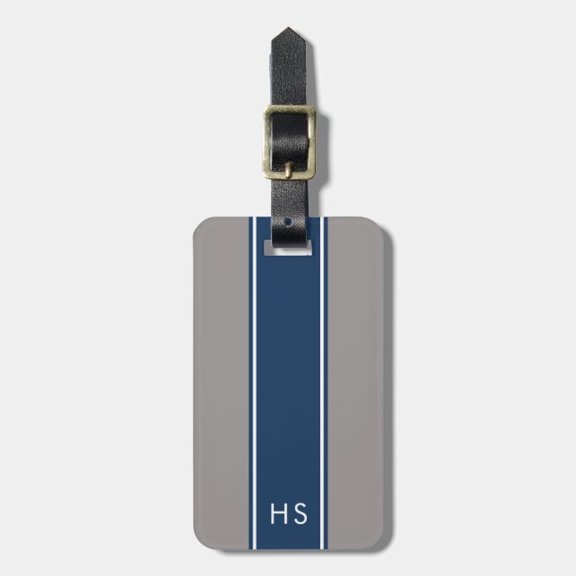 Navy Personalised Luggage Tag (Front Vertical)